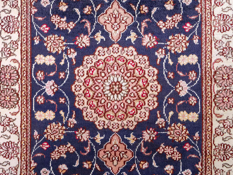 Seidenteppich - China Seide - 92 x 62 cm - dunkelblau