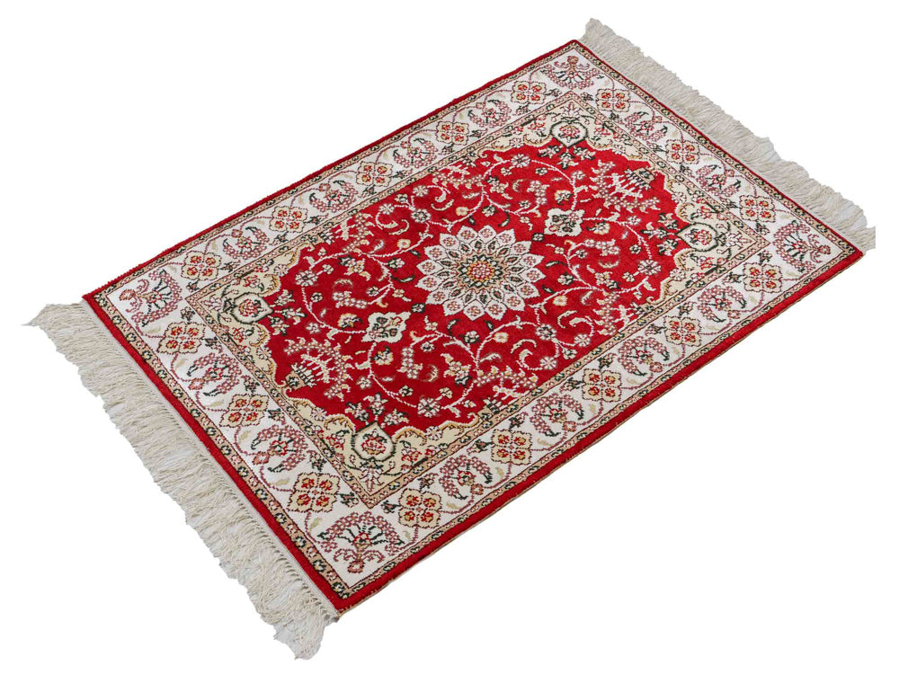 Tapis en soie - Soie chinoise - 91 x 62 cm - rouge