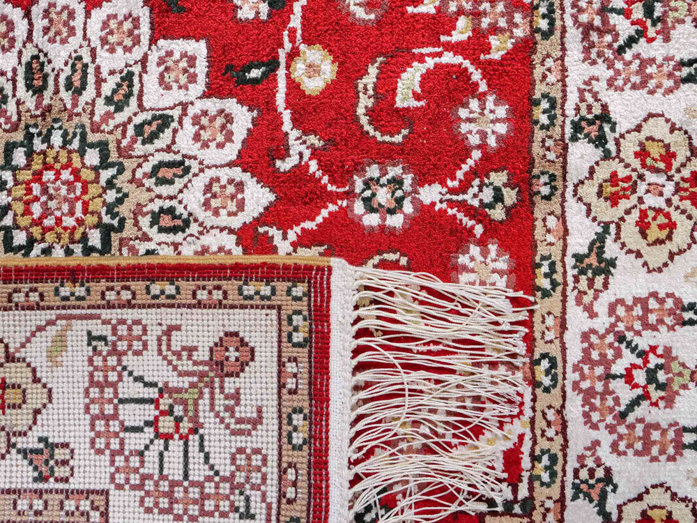 Tapis en soie - Soie chinoise - 91 x 62 cm - rouge