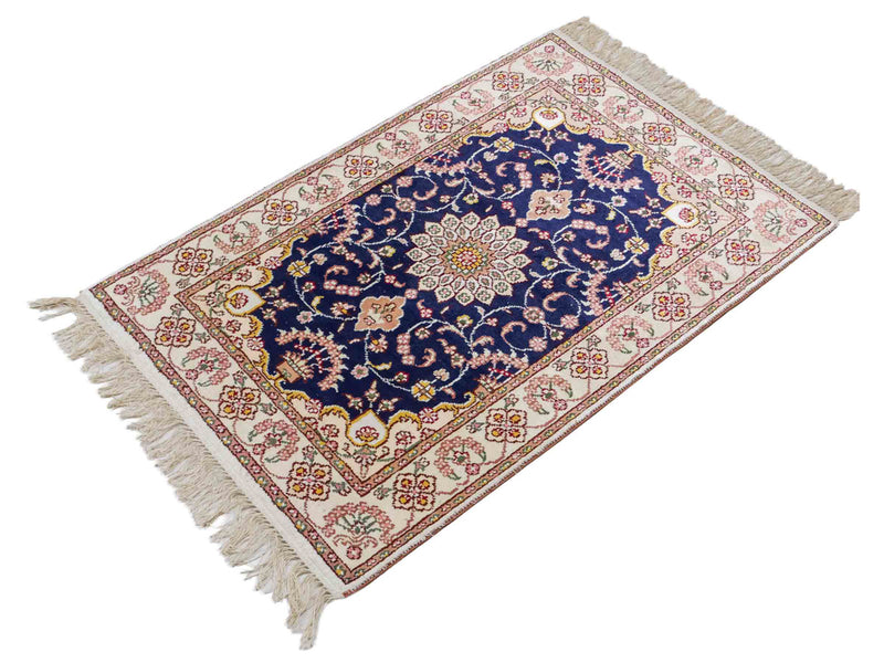 Seidenteppich - China Seide - 91 x 61 cm - dunkelblau