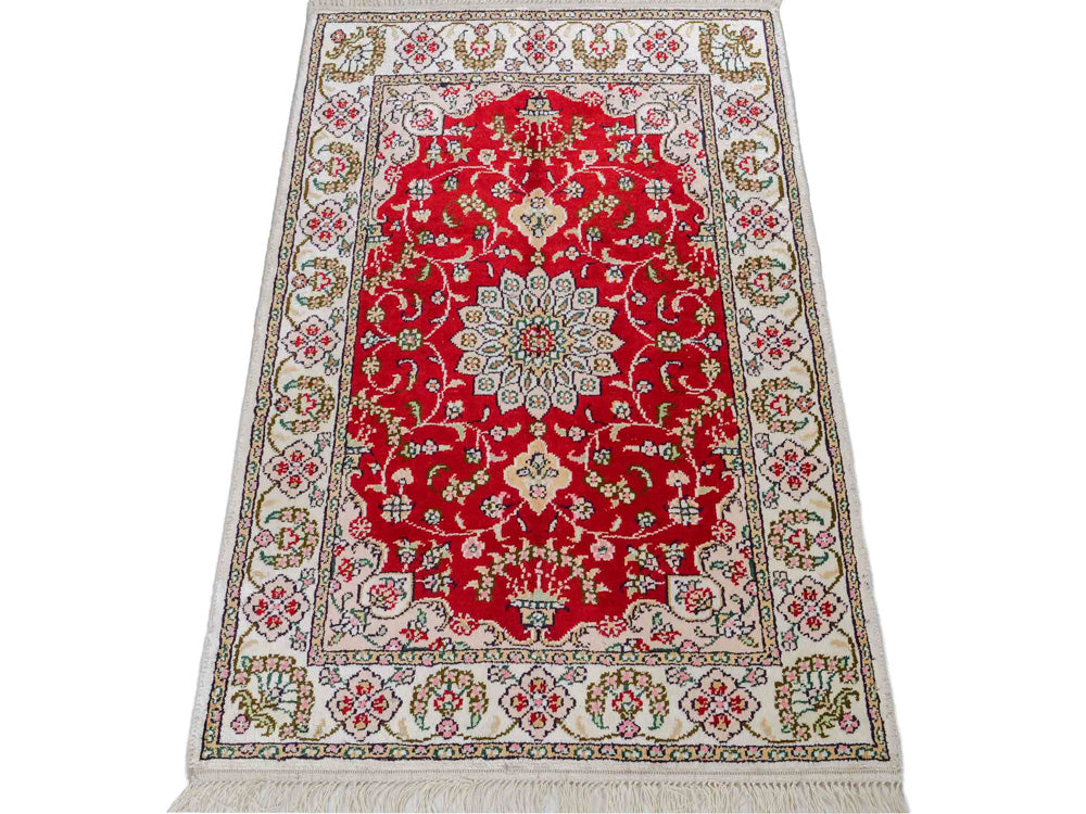 Seidenteppich - China Seide - 89 x 62 cm - rot