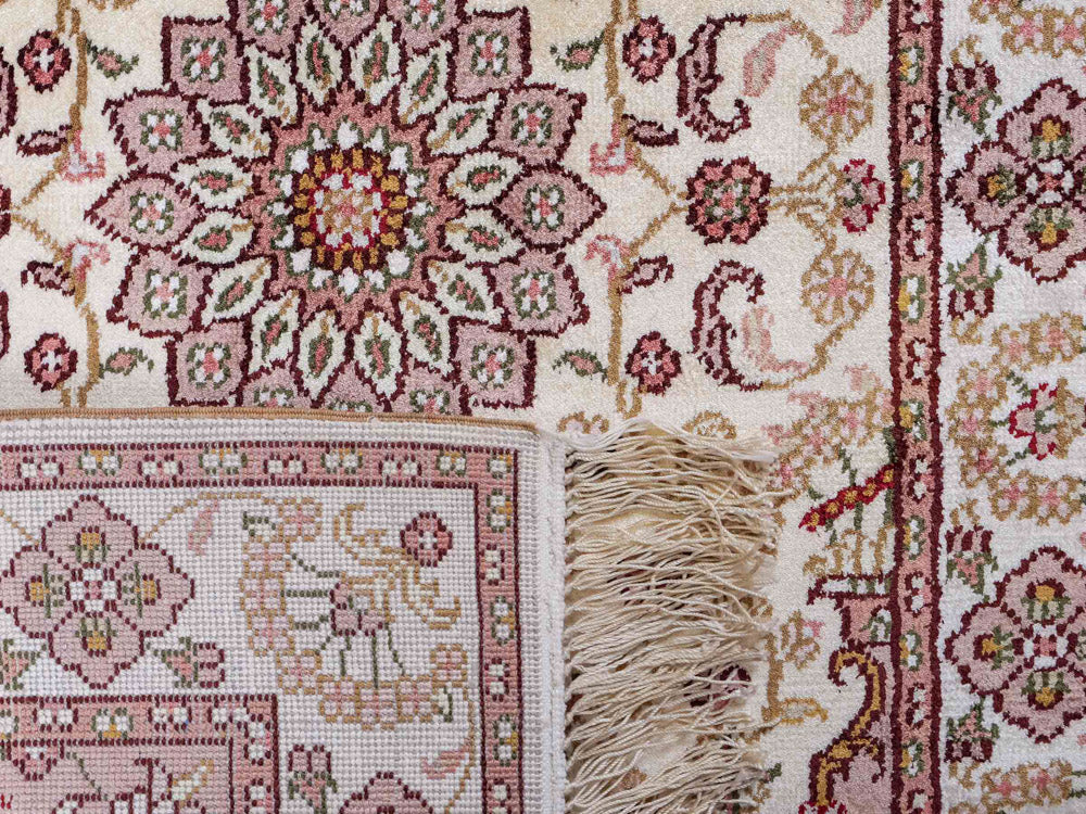 Seidenteppich - China Seide - 88 x 59 cm - hellbeige