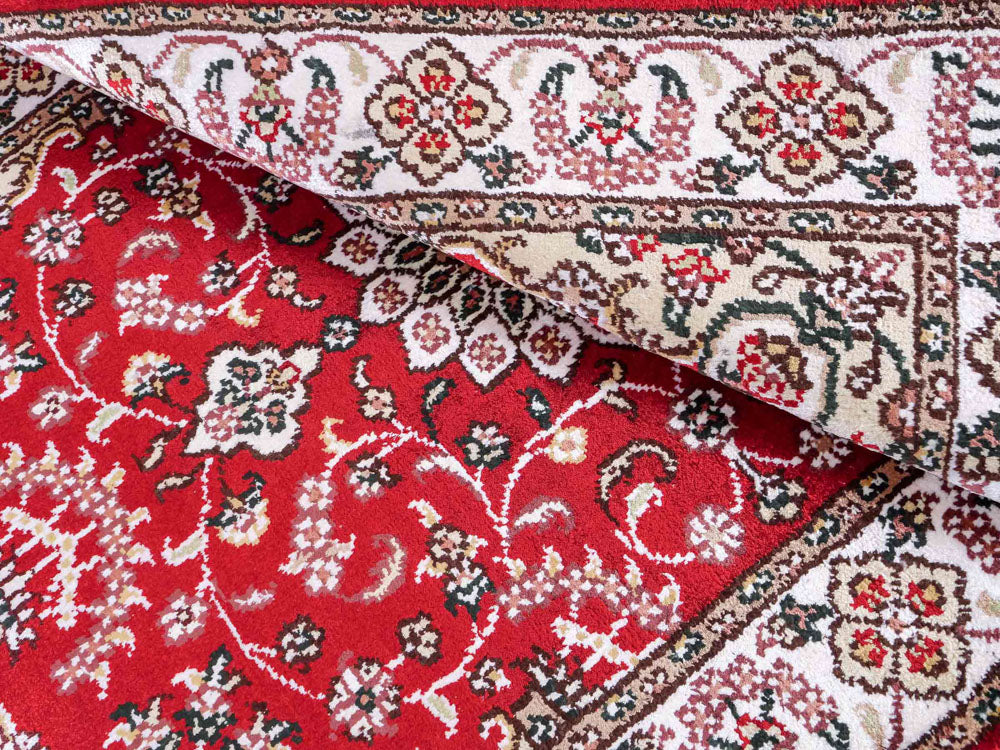 Tappeto di seta - seta cinese - 91 x 62 cm - rosso