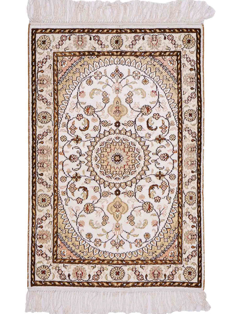 Tapis en soie - Soie chinoise - 89 x 61 cm - crème