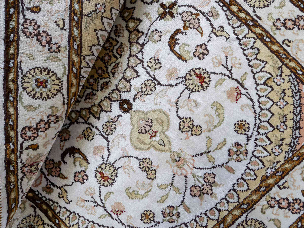 Tapis en soie - Soie chinoise - 89 x 61 cm - crème