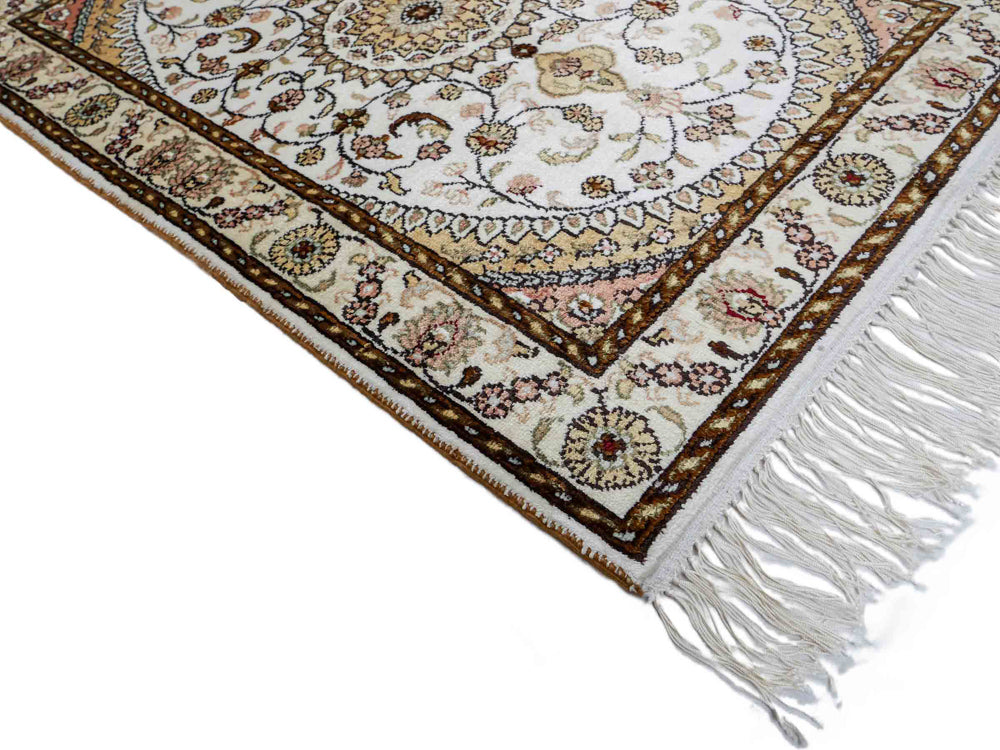 Tapis en soie - Soie chinoise - 89 x 61 cm - crème