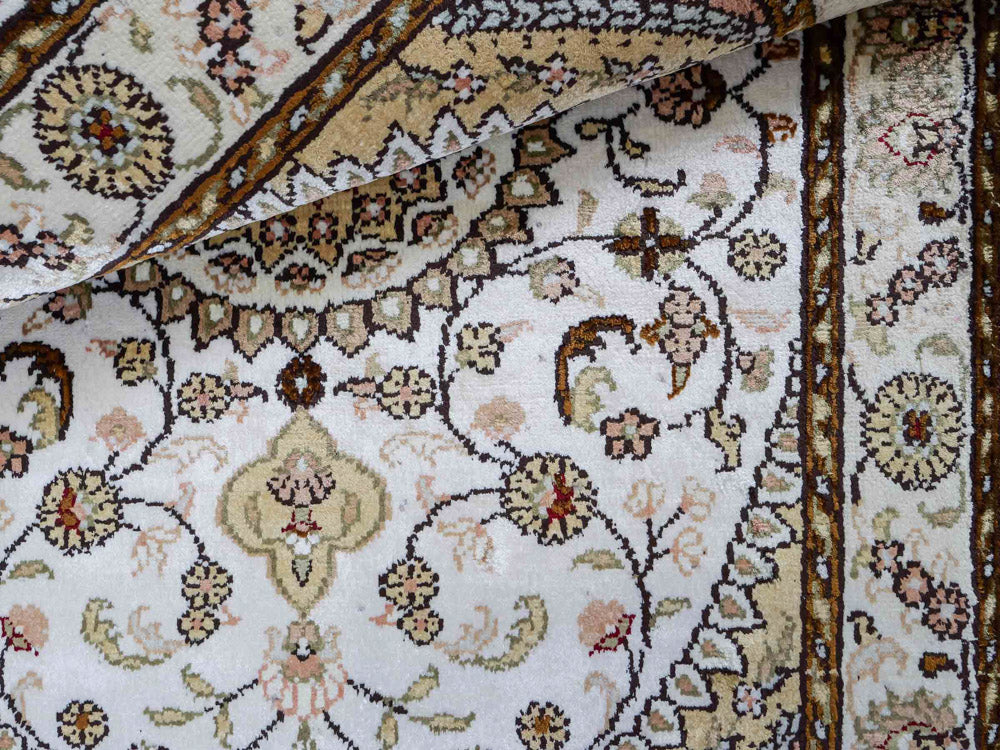 Tapis en soie - Soie chinoise - 89 x 61 cm - crème