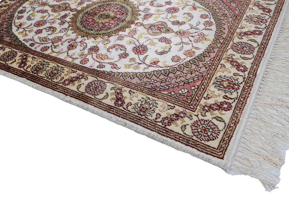Tapis en soie - Soie chinoise - 90 x 59 cm - crème