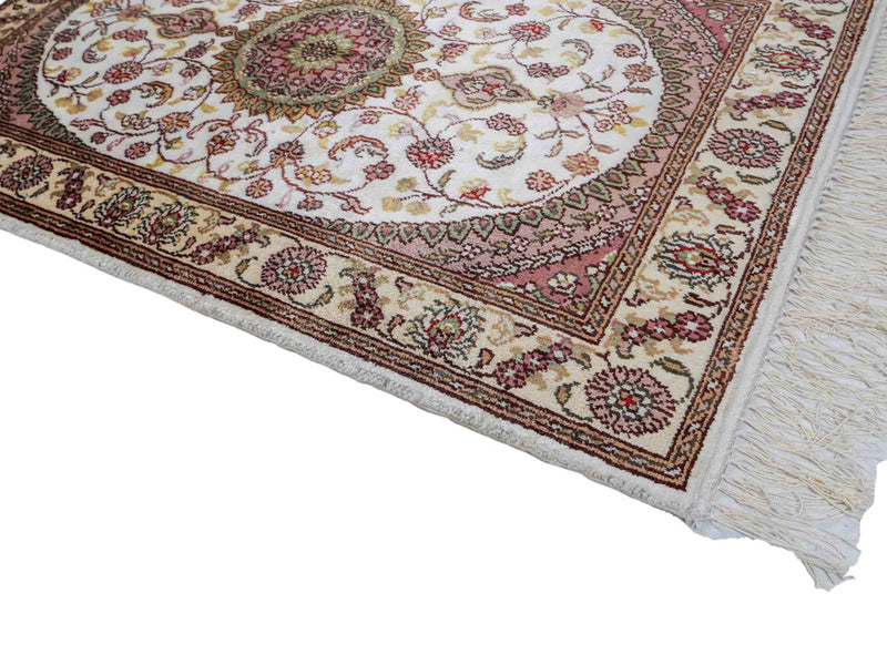 Tapis en soie - Soie chinoise - 90 x 59 cm - crème