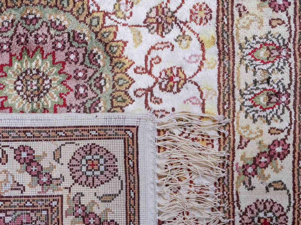 Tapis en soie - Soie chinoise - 90 x 59 cm - crème