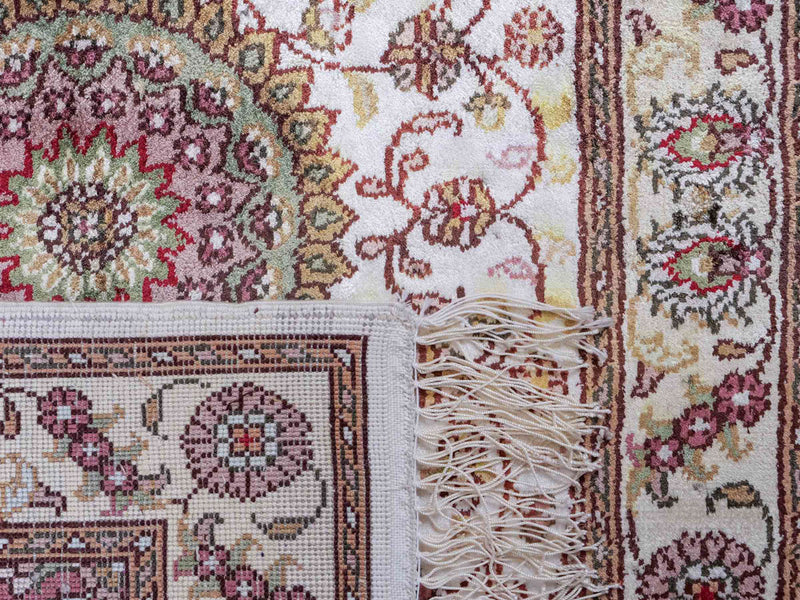 Tapis en soie - Soie chinoise - 90 x 59 cm - crème