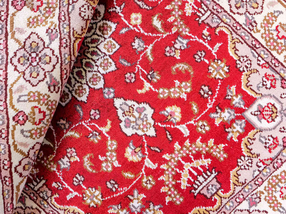 Tappeto di seta - seta cinese - 91 x 60 cm - rosso