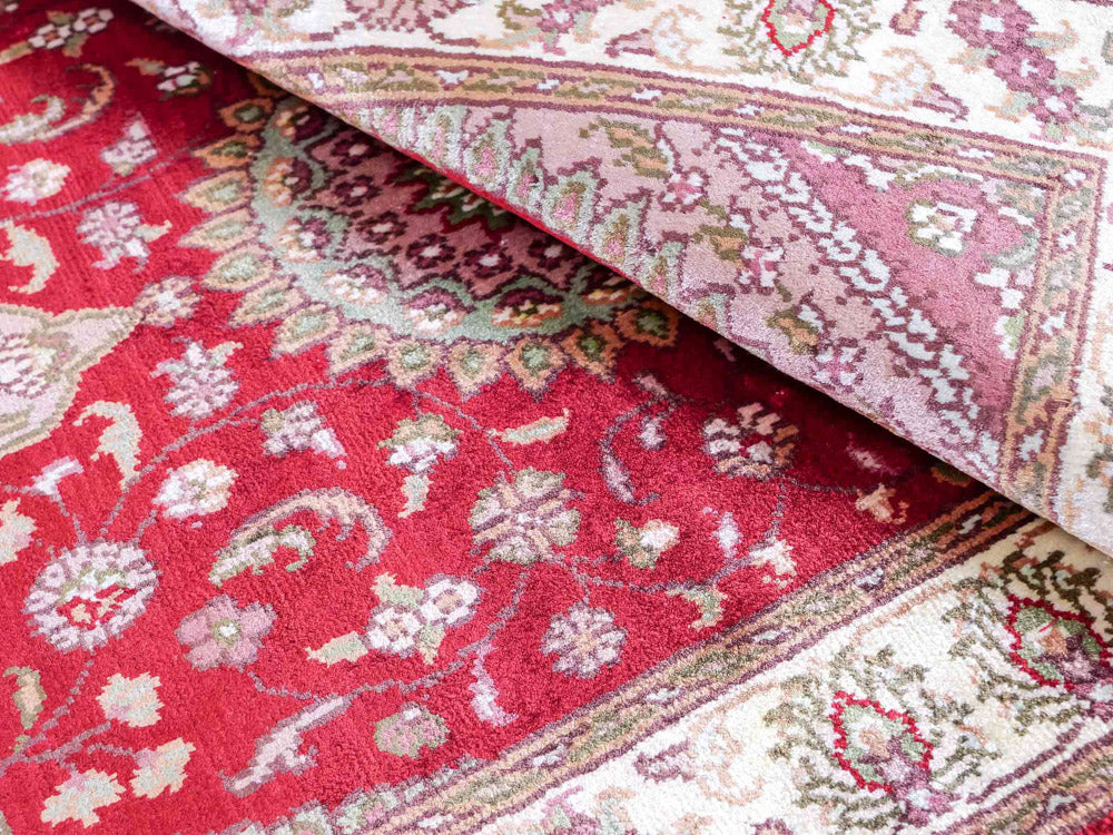 Tappeto di seta - seta cinese - 90 x 59 cm - rosso