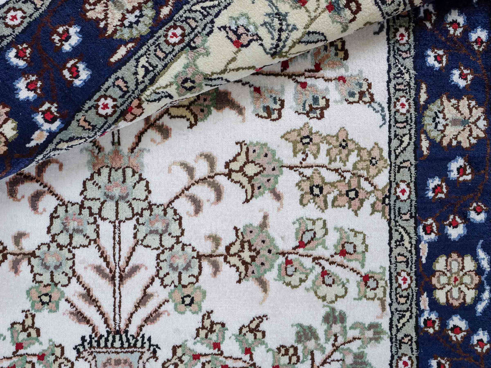 Tapis en soie - Soie chinoise - 90 x 62 cm - crème