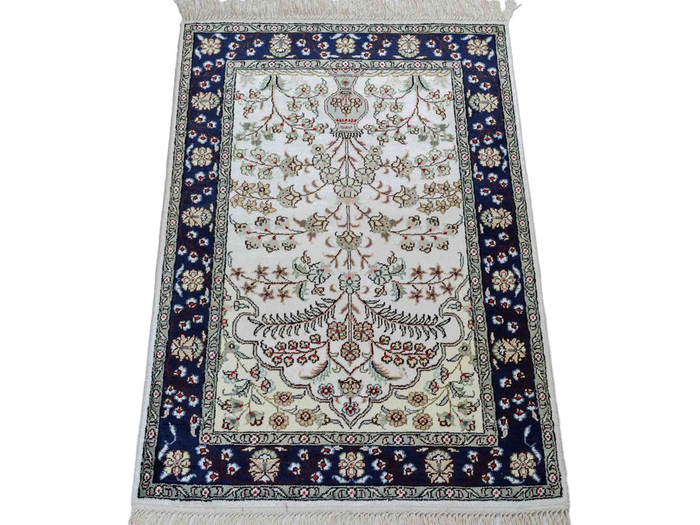 Tapis en soie - Soie chinoise - 90 x 62 cm - crème