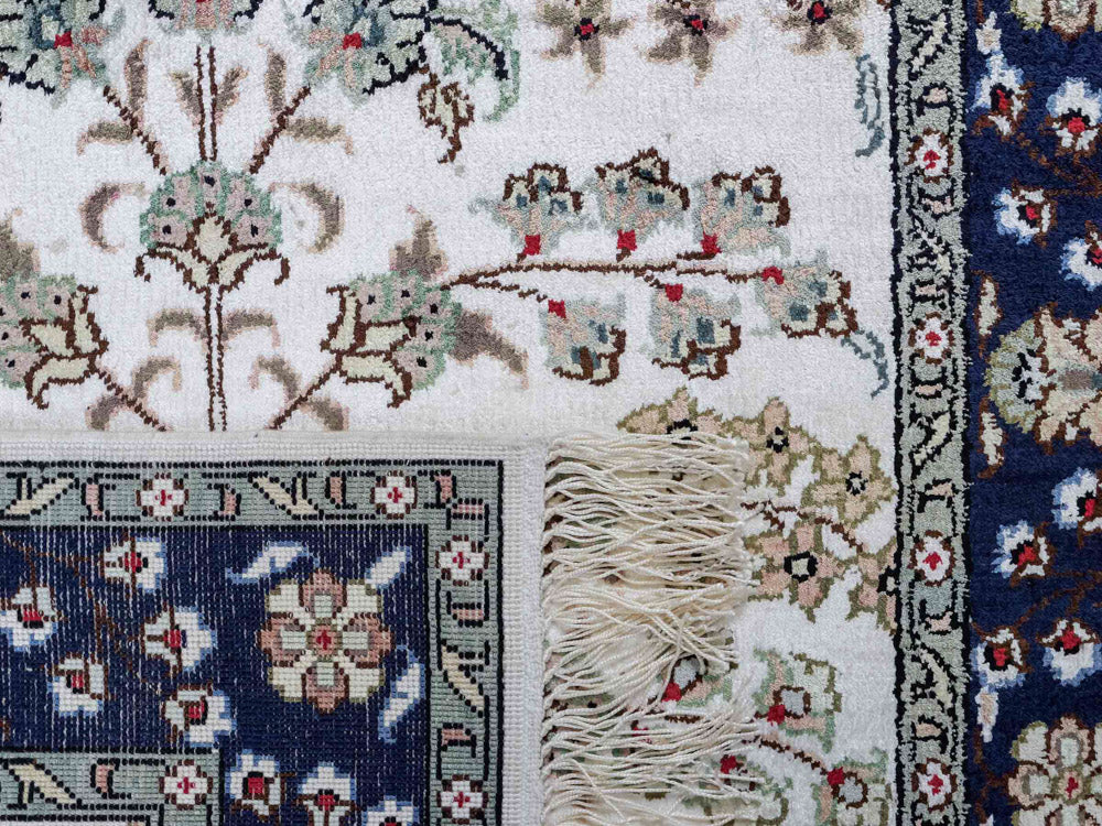 Tapis en soie - Soie chinoise - 90 x 62 cm - crème