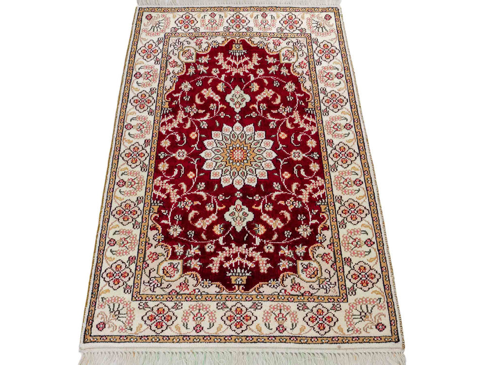 Seidenteppich - China Seide - 90 x 63 cm - dunkelblau