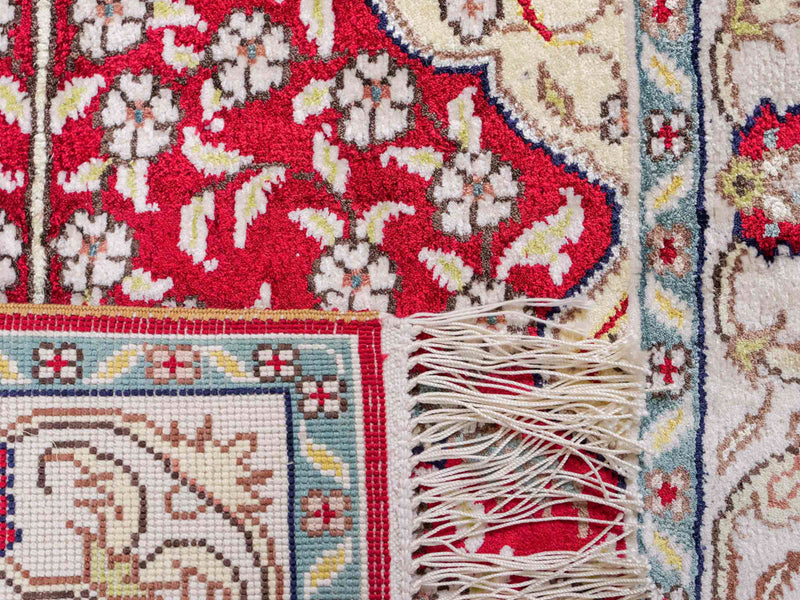 Seidenteppich - China Seide - 86 x 58 cm - hellrot