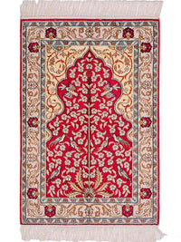 Tapis en soie - Soie chinoise - 89 x 58 cm - rouge clair