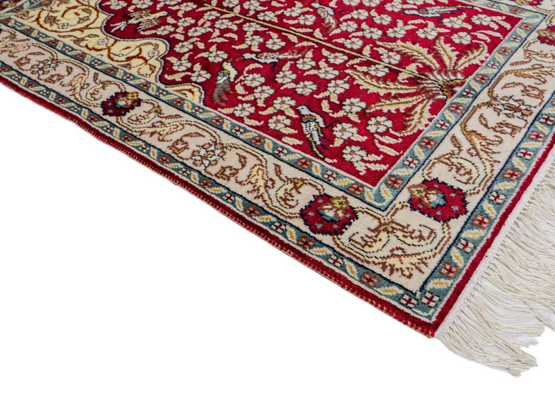 Tapis en soie - Soie chinoise - 89 x 58 cm - rouge clair