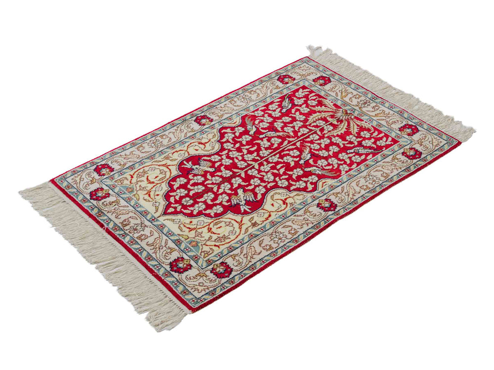 Tapis en soie - Soie chinoise - 89 x 58 cm - rouge clair