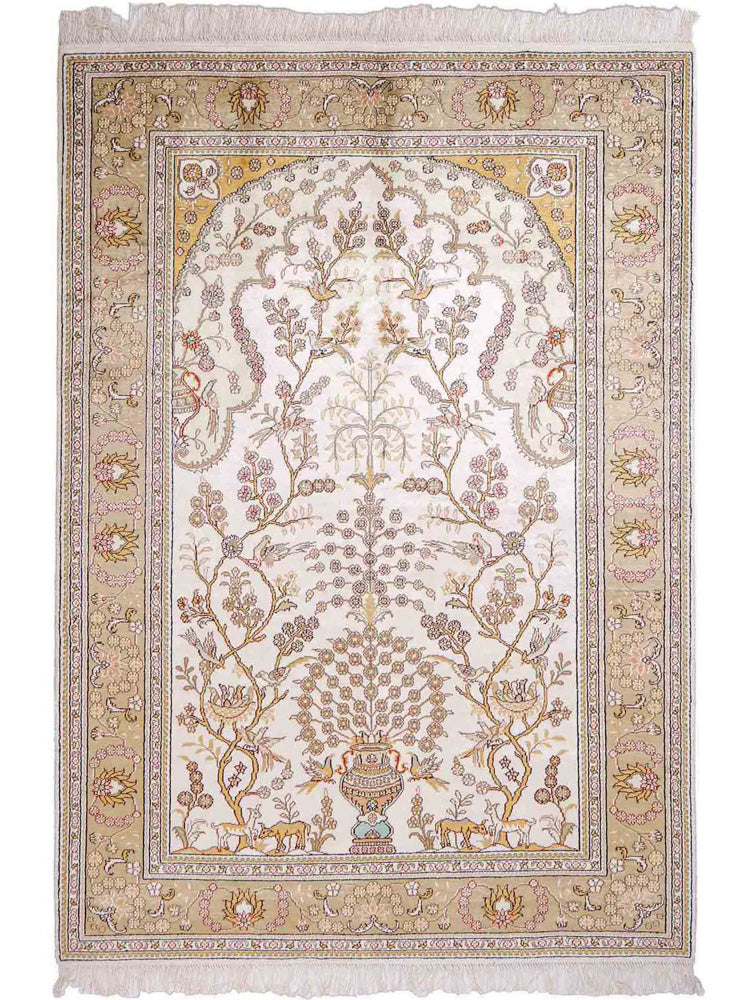 Seidenteppich - China Seide - 183 x 124 cm - beige