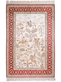 Seidenteppich - China Seide - 183 x 124 cm - beige