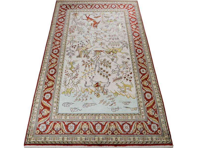 Seidenteppich - China Seide - 193 x 121 cm - beige