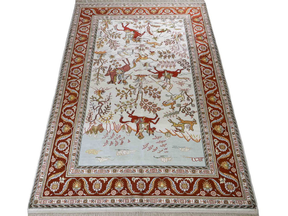 Seidenteppich - China Seide - 184 x 125 cm - beige
