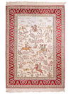 Seta cinese Tappeto 124x180cm - Tappeto orientale - beige - Rettangolo / Beige / 124 x 180 cm Rettangolo
