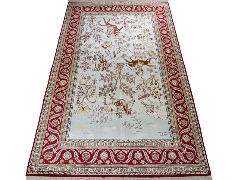 Seidenteppich - China Seide - 185 x 124 cm - beige