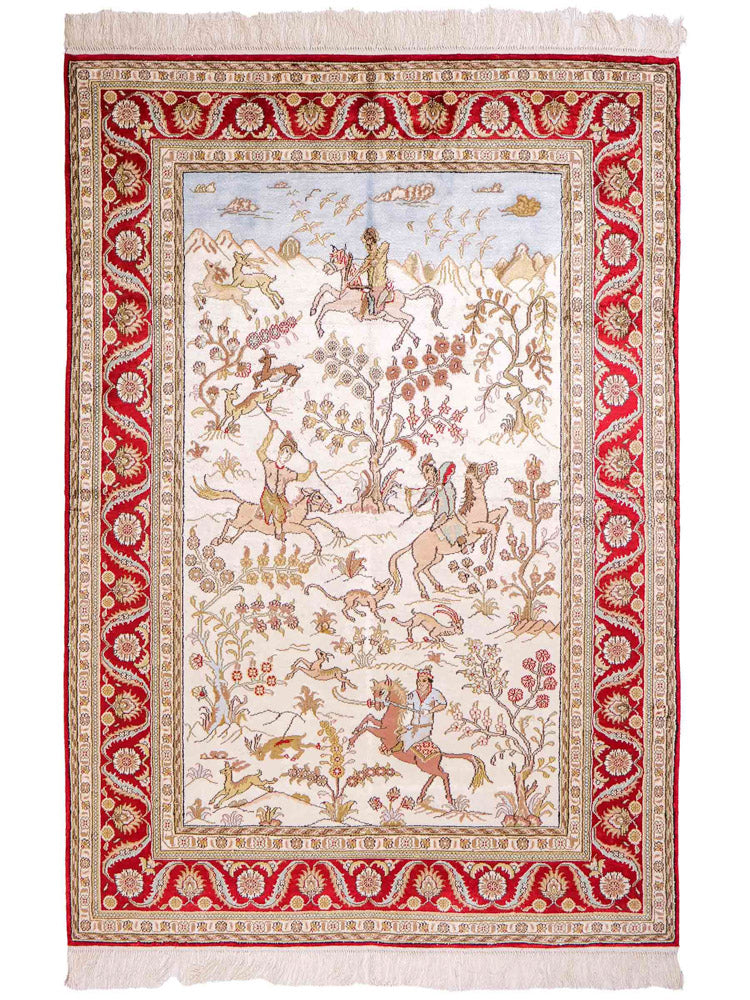Seidenteppich - China Seide - 176 x 124 cm - beige