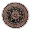 Tapis de Tabriz - 50 rangs Tapis 200x200cm - Tapis persan - vert noir - Rond / Vert noir / 200 x 200 cm Rond