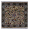 Tapis de Tabriz - 50 rangs Tapis 200x200cm - Tapis persan - vert olive - Carré / Vert olive / 200 x 200 cm Carré