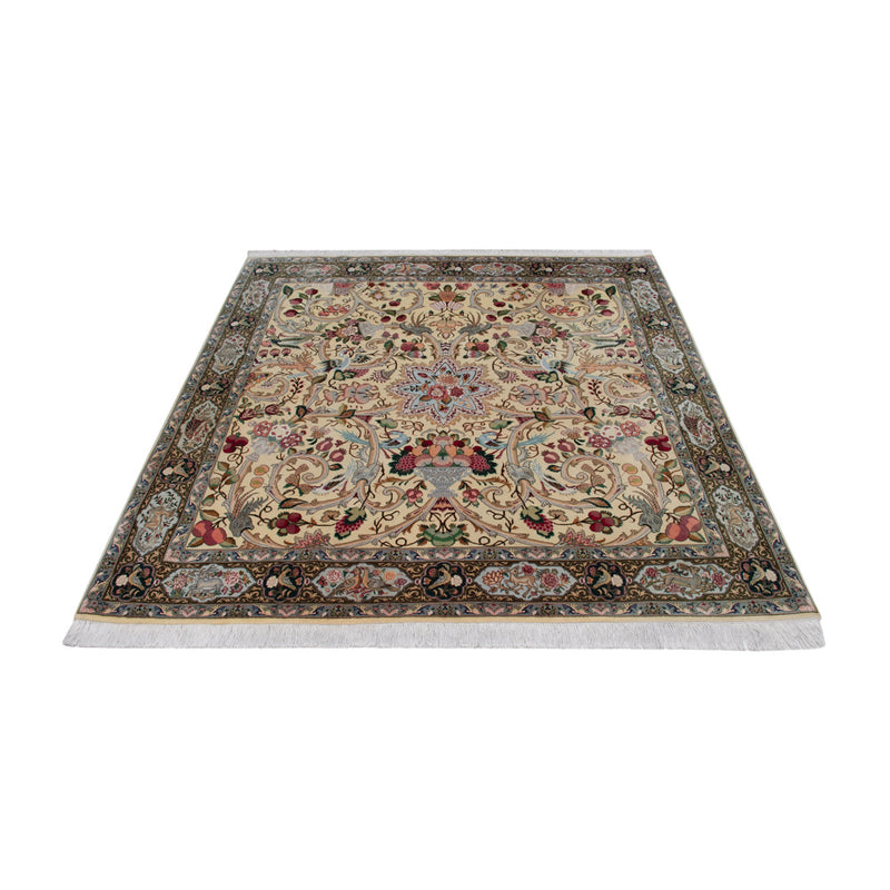 Tapis persan - Tabriz - Royal carré  - 200 x 200 cm - vert olive
