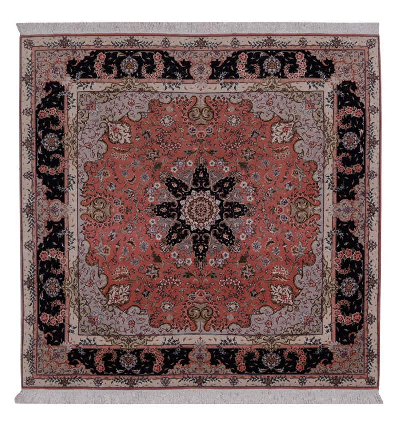 Tappeto Persero - Tabriz - Reale quadrato  - 199 x 198 cm - salmone