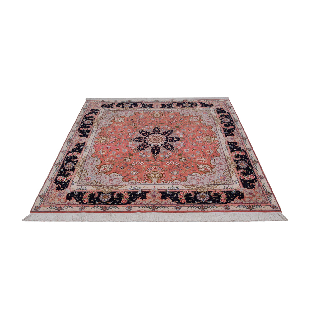 Tappeto Persero - Tabriz - Reale quadrato  - 199 x 198 cm - salmone