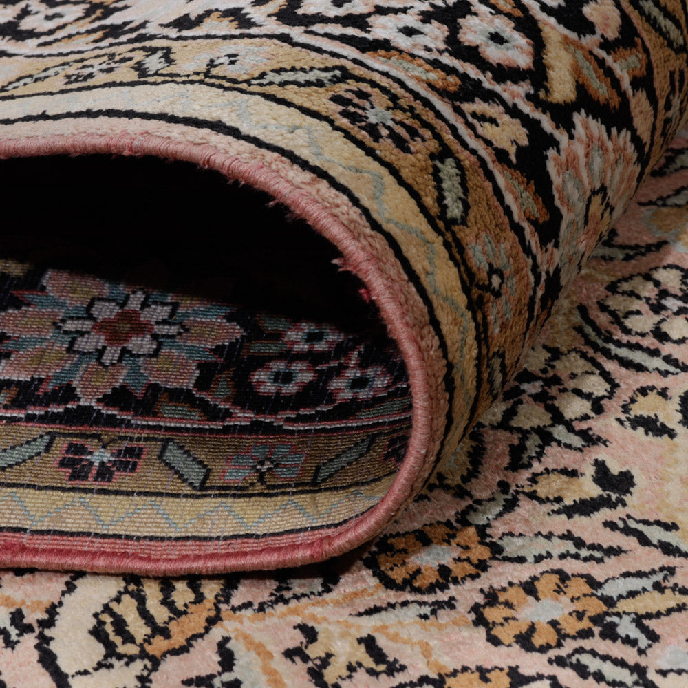 Seidenteppich - Kaschmir Seide - 188 x 126 cm - dunkelbeige