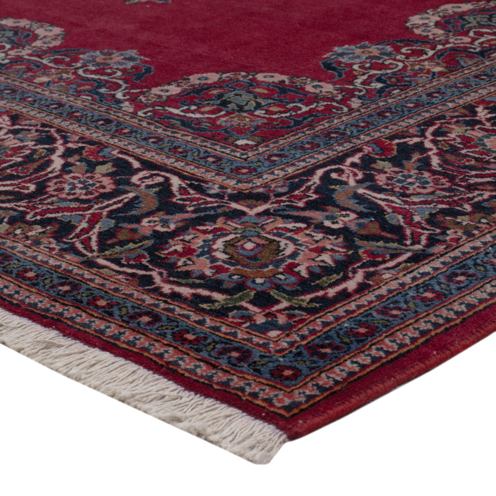 Tapis persan - Keshan - 198 x 126 cm - rouge foncé