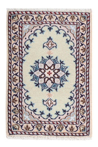 Tapis persan - Nain - 60 x 40 cm - crème