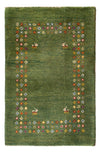 Gabbeh Persisch Teppich 62x89cm - Perserteppich Wollteppich - seegrün - Rechteckig / Seegrün / 62 x 89 cm Rechteckig