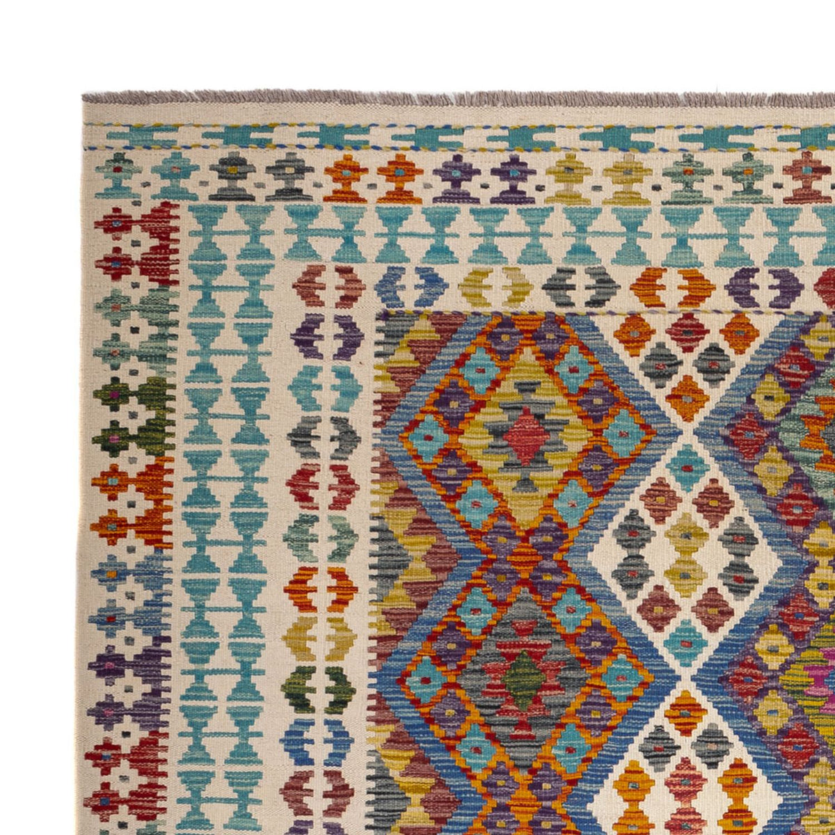 Kelim Teppich - Splash quadratisch  - 207 x 203 cm - mehrfarbig