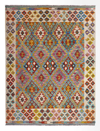 Tapis Kelim - Splash - 197 x 150 cm - multicolore