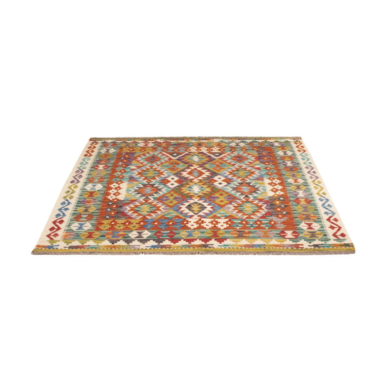 Kelim Teppich - Splash quadratisch  - 153 x 152 cm - mehrfarbig