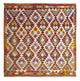 Kelim Teppich - Splash quadratisch  - 152 x 152 cm - mehrfarbig