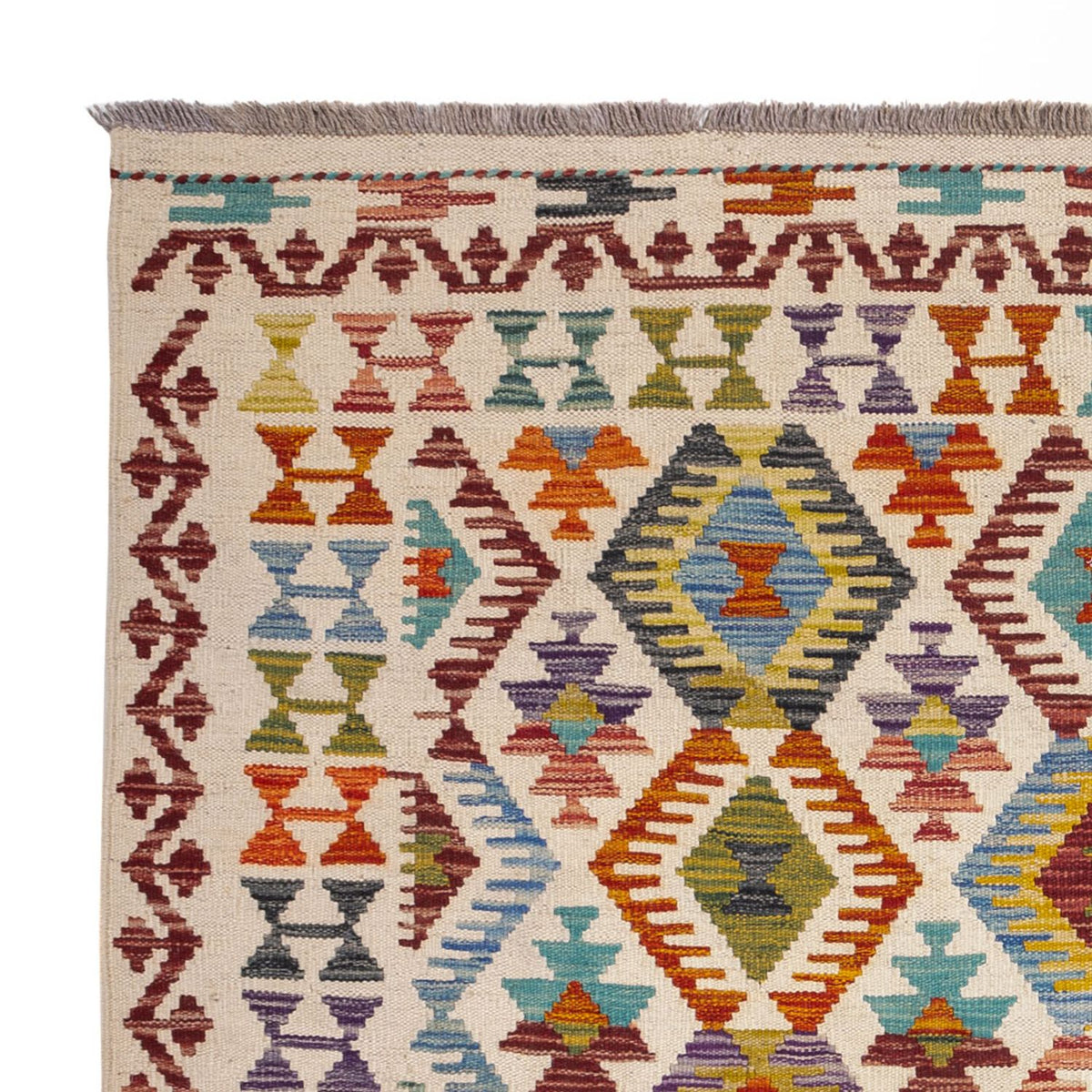 Kelim Teppich - Splash quadratisch  - 154 x 143 cm - mehrfarbig