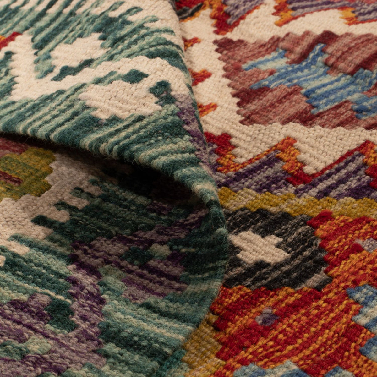 Kelim Teppich - Splash quadratisch  - 154 x 154 cm - mehrfarbig