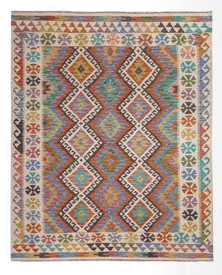 Kelim Teppich - Splash - 197 x 156 cm - mehrfarbig