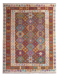 Tapis Kelim - Splash - 247 x 195 cm - multicolore