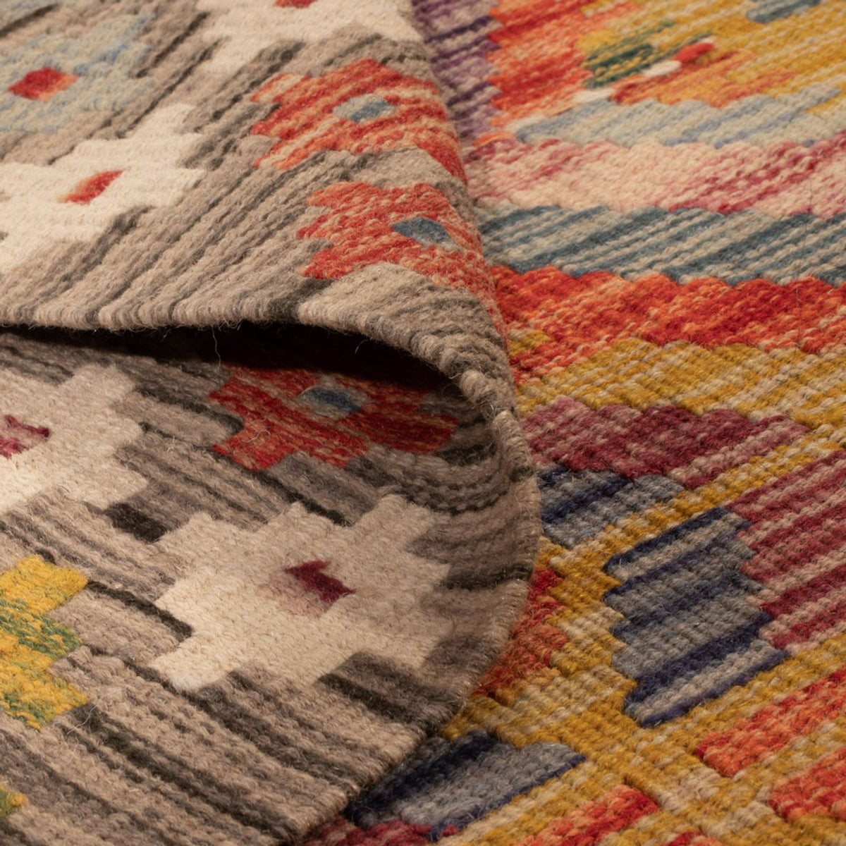 Läufer Kelim - Splash - 192 x 101 cm - mehrfarbig